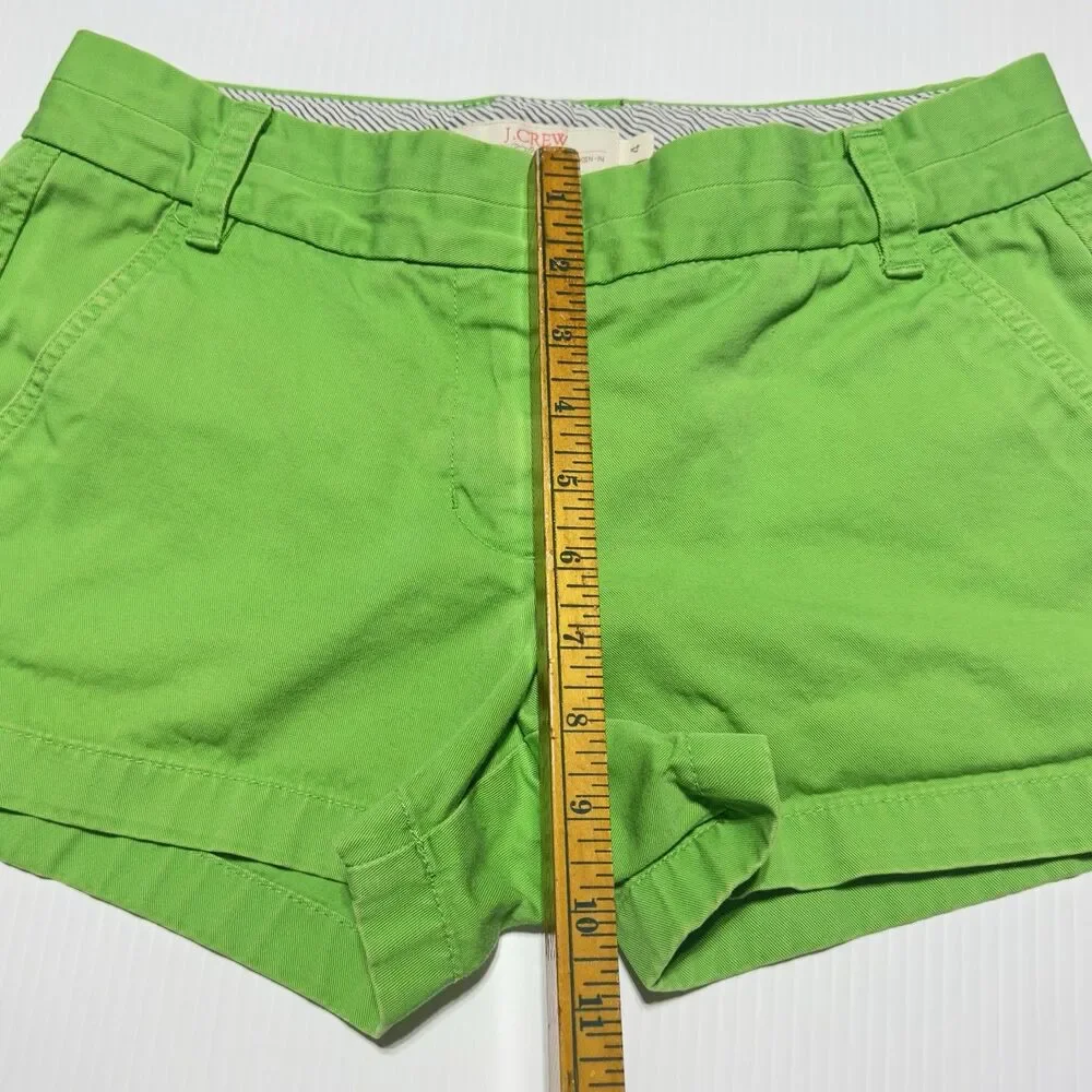 J.Crew Broken In Chino Classic Twill Shorts Womens Size 4 Green 3” Inseam